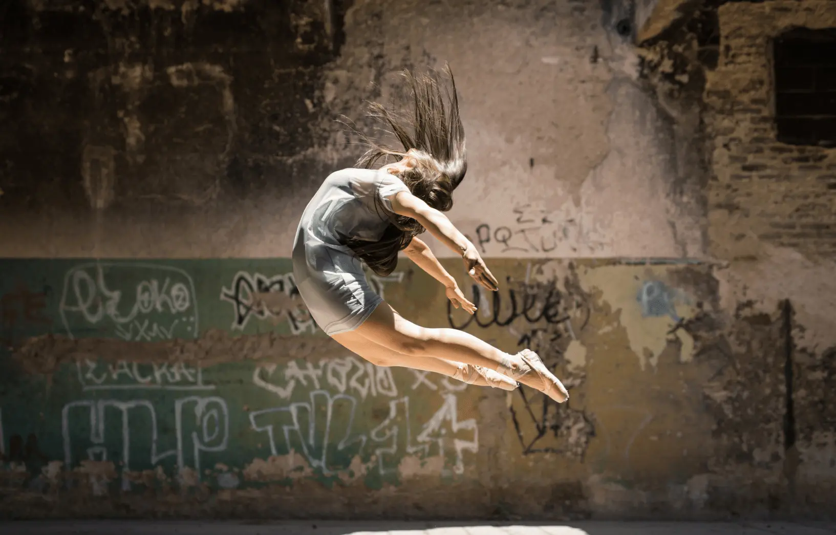 ballet dancer falling gracefully